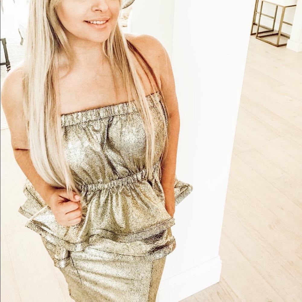 Metallic set (top and skirt)